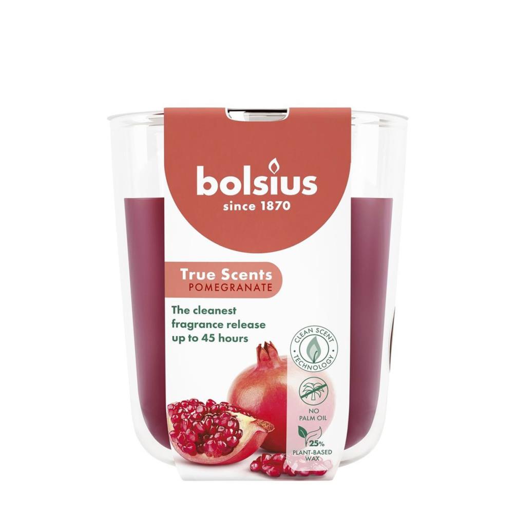 Bolsius Pomegranate True Scents Medium Glass Jar Candle £5.84